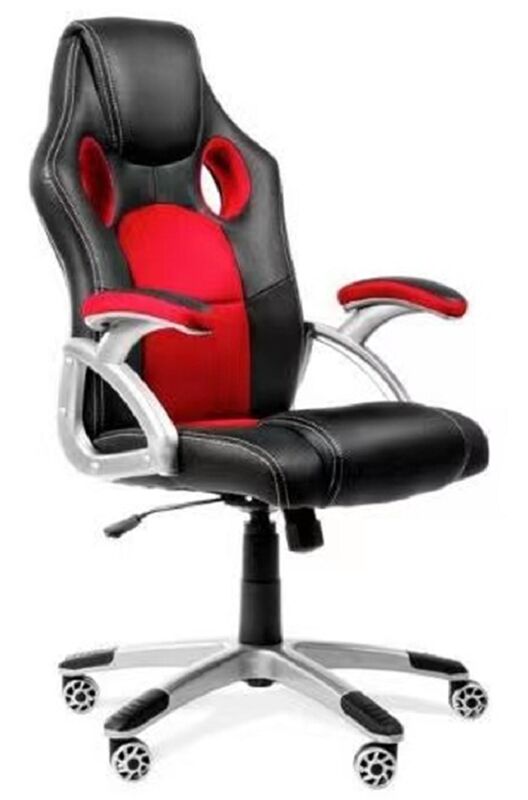 Ergonomischer Gaming-Stuhl, schwarz PU/rotes Mesh, 320 mm Basis, 200 lbs, Neigung und Höhe verstellbar