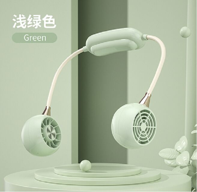 3-Gang Nackenventilator, 1200mAh, Typ-C, 2H Ladezeit, Grün/Pink/Weiß