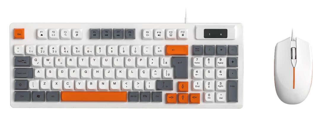 Kabelgebundenes Tastatur- und Maus-Set, 94 Tasten + 2400 DPI Gaming-Maus, Farbblock-Design
