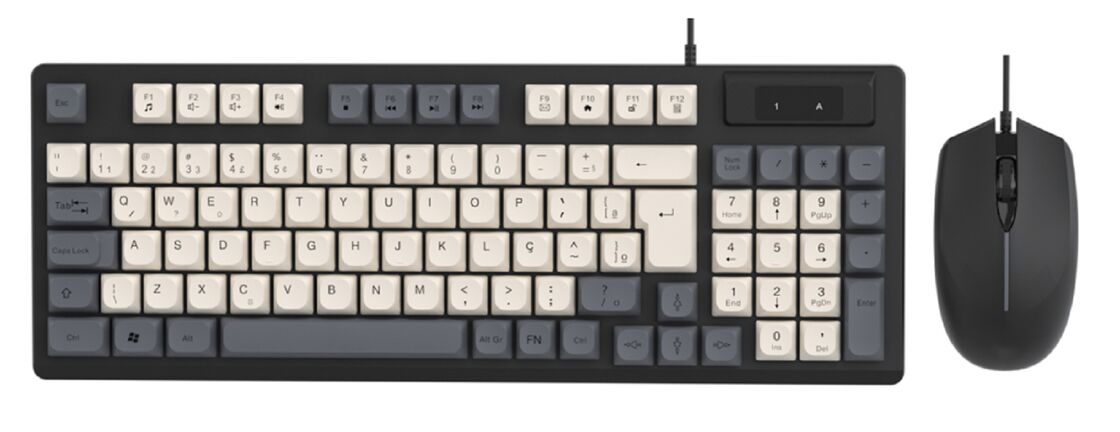 Kabelgebundenes Tastatur- und Maus-Set, 94 Tasten + 2400 DPI Gaming-Maus, Farbblock-Design
