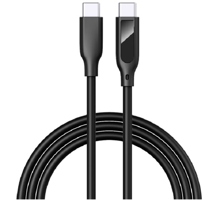 Digitalanzeige USB-C Kabel, 5A Schnellladung, Silikon, 1m, Echtzeit-Spannung/Strom