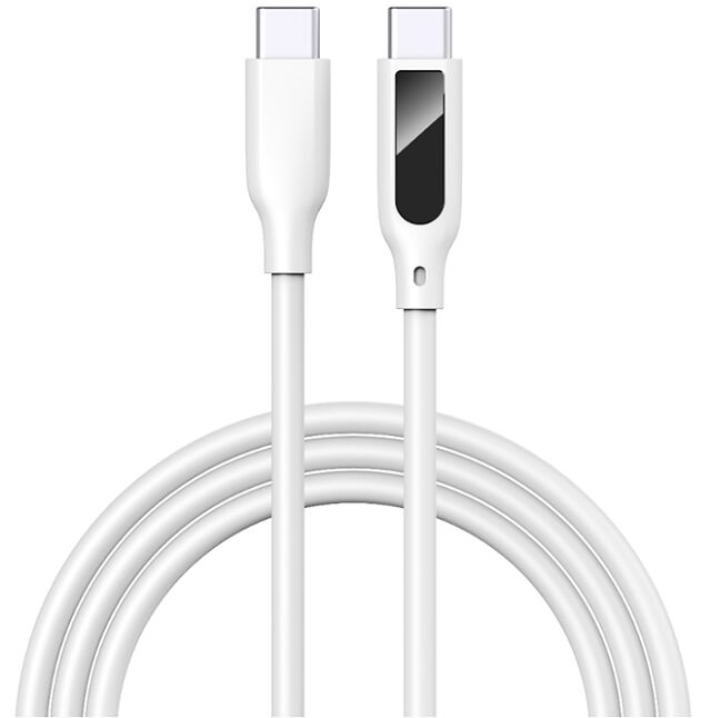 Digitalanzeige USB-C Kabel, 5A Schnellladung, Silikon, 1m, Echtzeit-Spannung/Strom