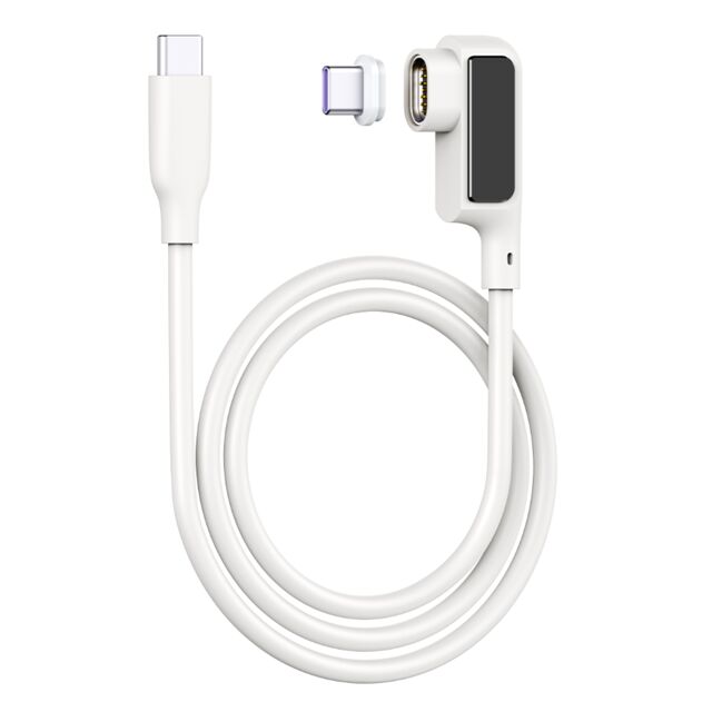5A Magnetisches USB-C-Kabel mit Digitalanzeige, 0,5M, Silikon, Winkel, 480Mbps, Schwarz/Weiß