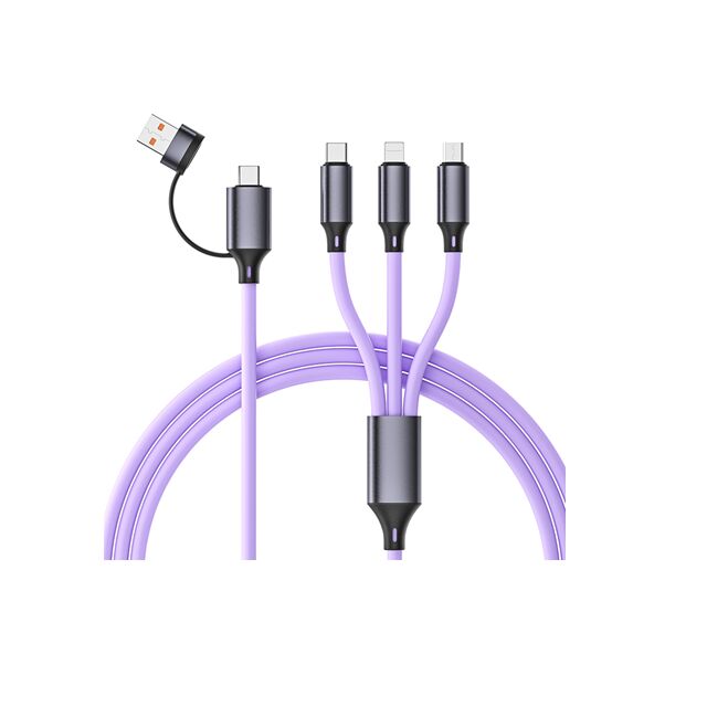 1.2m Original-Silicon-Schnellladekabel, 4-Kern-Reines Kupfer, Aluminiumlegierung Stecker, mehrfarbig
