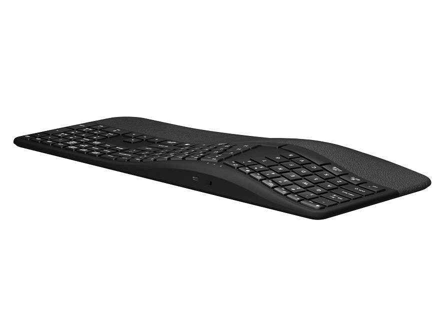 Ergonomische Dual-Mode-Tastatur mit Scherenschaltern und Handballenauflage, leises Tippen