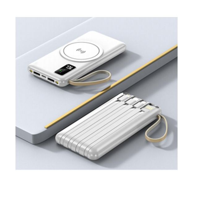 10.000 mAh kabellose Powerbank mit 4 Kabeln, 3 Farben