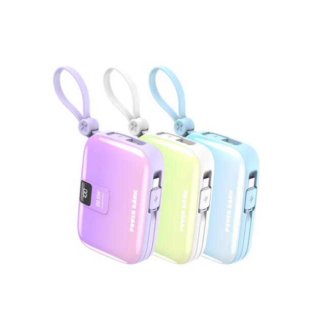 10,000mAh Gradient Power Bank-22.5W Schnellladung, Dual USB-C & Blitz, 3 Farben