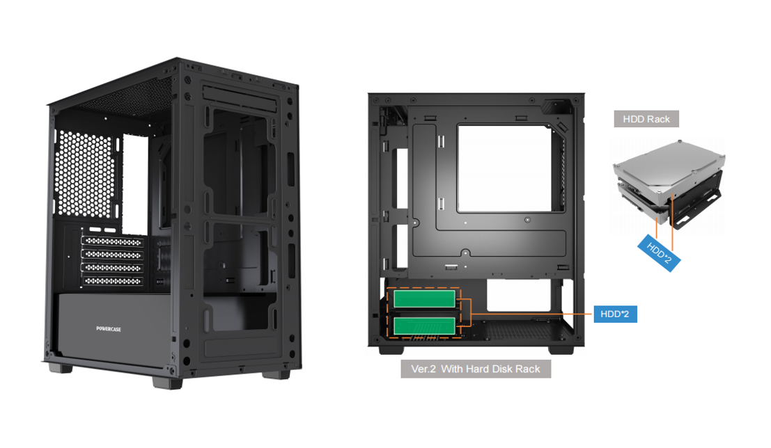 MATX Mid-Tower-Gehäuse, Seitenteil aus gehärtetem Glas, 240-mm-AIO- und 300-mm-GPU-Unterstützung