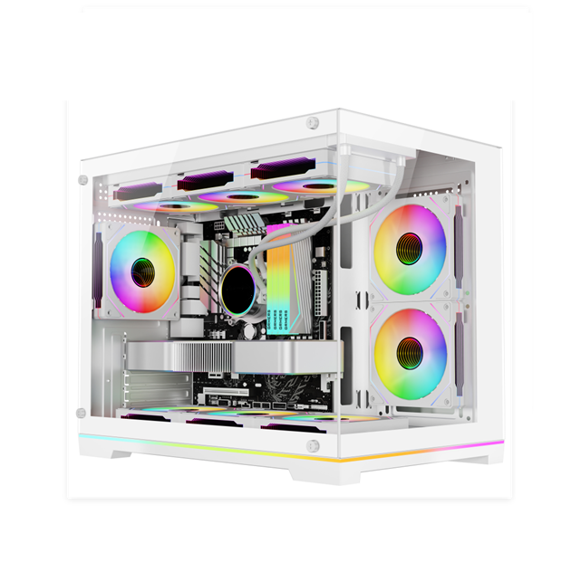 Full Tower ATX-Gehäuse mit gehärtetem Glas, 360 mm Radiator und 5-Slot VGA-Unterstützung