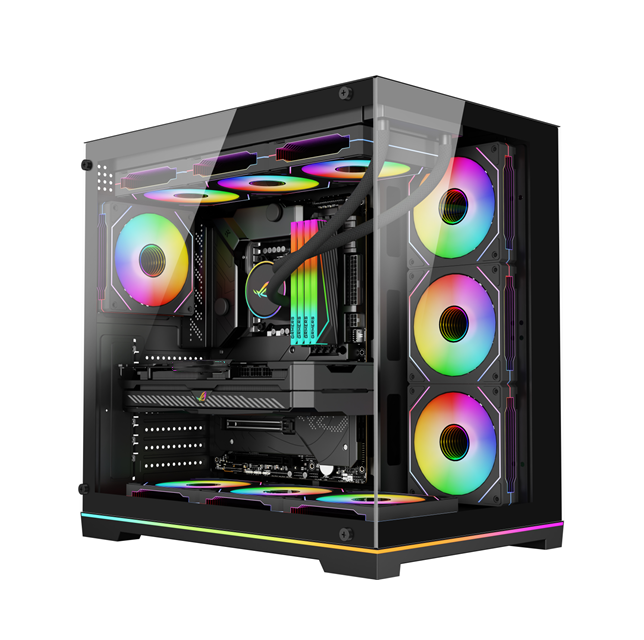 Full-Tower-ATX-PC-Gehäuse mit gehärtetem Glas, 360-mm-Wasserkühlung und 380-mm-VGA-Unterstützung