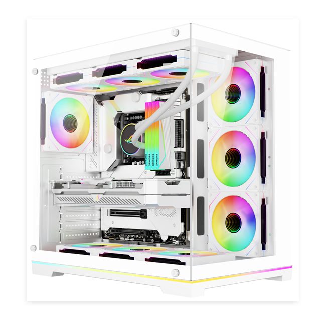 Full-Tower-ATX-PC-Gehäuse mit gehärtetem Glas, 360-mm-Wasserkühlung und 380-mm-VGA-Unterstützung