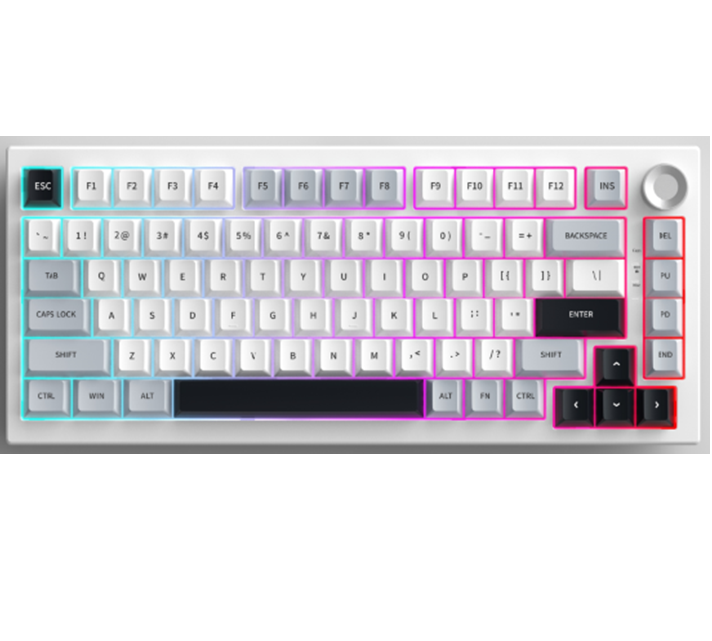 Mechanische Tastatur mit 81 Tasten, RGB-Hintergrundbeleuchtung, Typ C/2.4G/Bluetooth