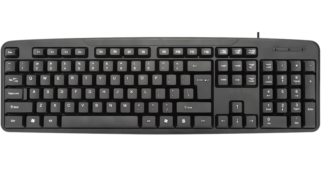 104-Taste wasserdichte Kabel-Büro-Tastatur HIPS 1,2m Kabel benutzerdefiniertes Seidenbildschirm Logo