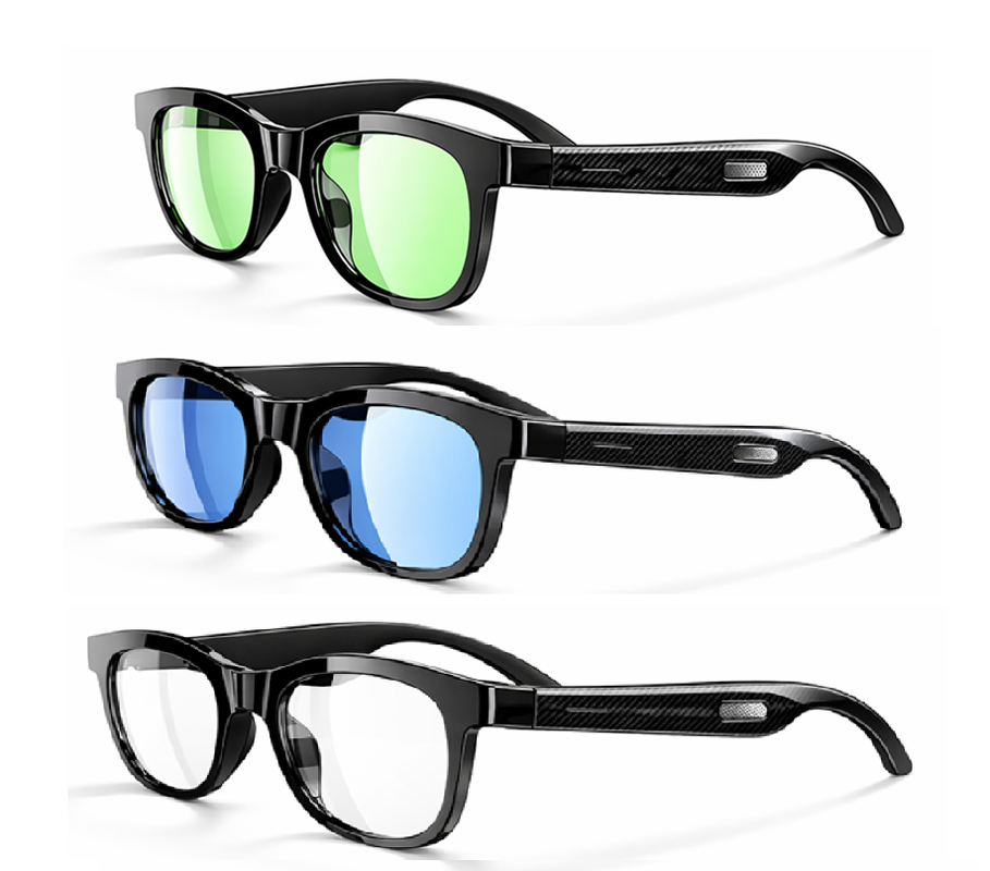 Bluetooth 5.4 Audio Sonnenbrille w/FM Typ-C 6H Spielzeit 38,5g Leichtgewicht Mehrfarbig