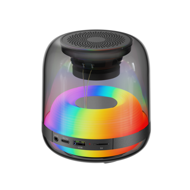 Bluetooth 5.4 tragbarer Lautsprecher 5 W Full-Range + RGB-Licht TF/USB/AUX Quad-Modus
