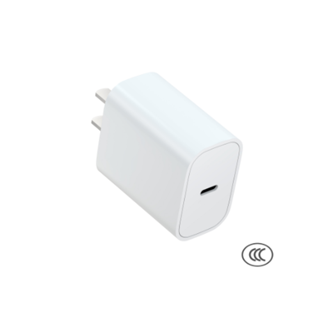 25W PD Europäisches Schnellladegerät Farbkasten, AC 100-240V Eingang, Weiß