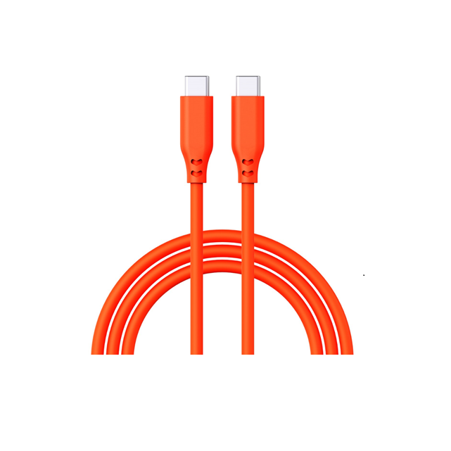 100W Silikon USB-C auf C Schnellladekabel, 5A/20V PD3.0 + 480Mbps Datensynchronisation, 1m Soft-Touch-Kabel (Weiß/Grau/Orange)
