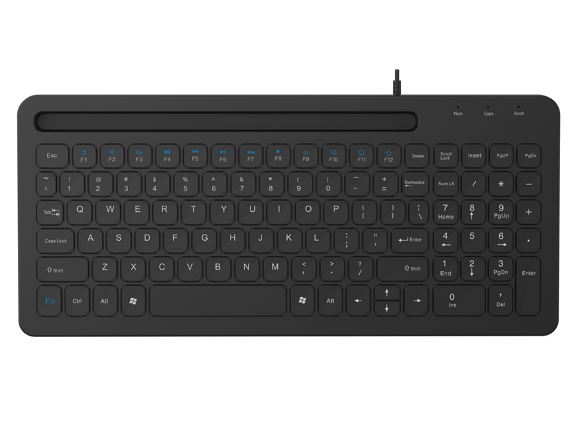 Kabelgebundene Scheren-Tastatur für das Büro, spritzwassergeschützt, 1,3 m Kabel, USB Plug & Play, 289 g leicht und leise
