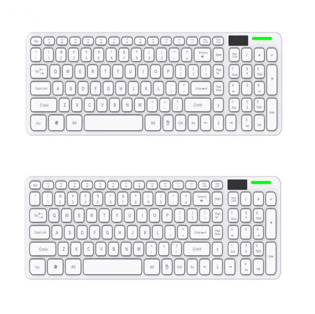 Wiederaufladbare drahtlose Tastatur mit 2.4G/BT, 101 Tasten, Typ-C, 50M Tastenanschläge