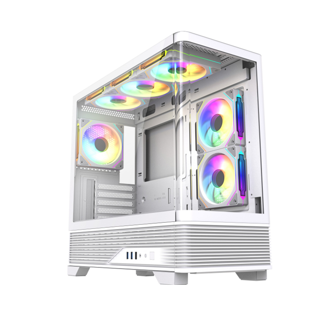 Panoramisches geschwungenes Glas PC-Gehäuse, 360 mm AIO-Unterstützung, 410 mm GPU-Bereitstellung, M-ATX/ITX