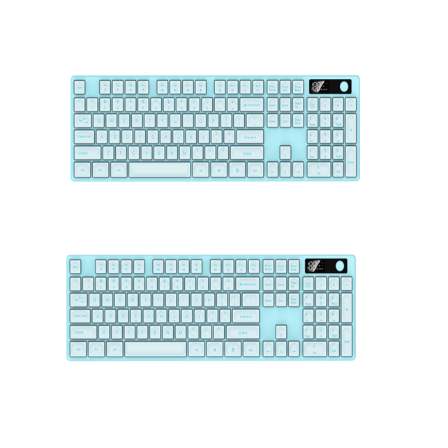 Dual-Mode Wireless Keyboard BT 2.4G Type-C Rechargeable 50M Keystrokes LED Display 104 Keys